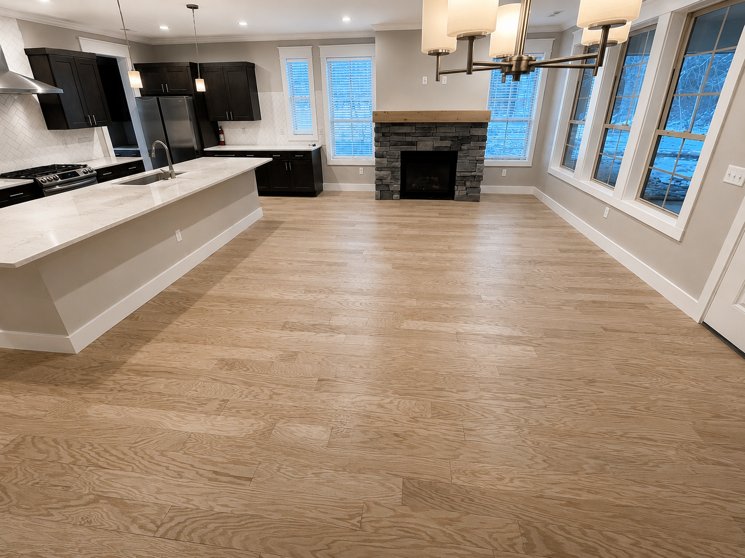Finished flooring and tile installation by Oak and Holly Renovations in Asheville, NC